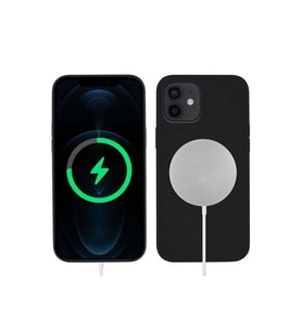 Apple iPhone 12 Mini Uyumlu Kılıf Zore Silksafe Wireless Kapak (Siyah)