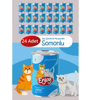 Enjoy Somonlu Kedi Konservesi Sos İçinde Et Parçacıklı 400 Gr x24
