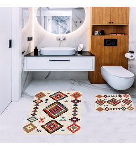 Banyo Halısı Ikili Klozet Takımı Kaymaz Tabanlı Banyo Paspas Takımı (Karışık)