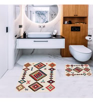 Banyo Halısı Ikili Klozet Takımı Kaymaz Tabanlı Banyo Paspas Takımı (Karışık)
