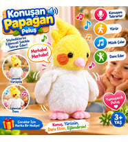 Konuşanı Tekrarlayan Papağan Peluş 25 CM Yürüyen Ses Kayıtlı Müzikli Dans Eden Oyuncak