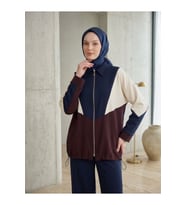 Garni Detay Fermuarlı Pantolonlu Takım-Bordo