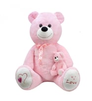 1085P Yavrulu Peluş Ayı Pembe 95 cm