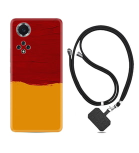 Huawei Nova Y70 Y90 Nova 9 SE  Kılıf Boyun Askılı Silikon Sarı Kırmızı Boya 1708
