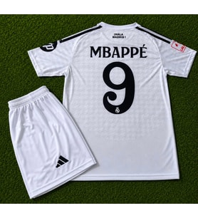 kylian mbappé 2025-2026 Yeni Sezon 9 Numara Beyaz Reeal Maadrid Çocuk Forma Takımı 2 li Set