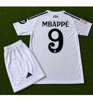 kylian mbappé 2025-2026 Yeni Sezon 9 Numara Beyaz Reeal Maadrid Çocuk Forma Takımı 2 li Set