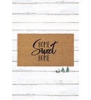 Home Sweet Home Yazılı Koko Paspas Kapı Önü Paspası Kapı Paspası Pvc Taban Kıl Paspas