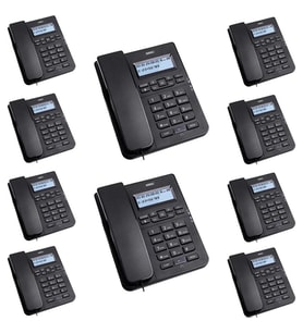 Karel TM145 Siyah Ekranlı Masaüstü Kablolu Telefon 10'lu Fırsat Paketi