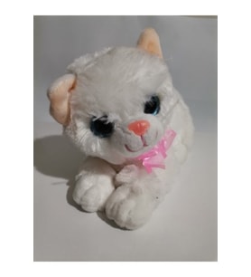 Oyuncak Pelüş Miyavlayan Kedi Papyonlu Boyu 30 cm (Çok Renkli)