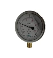 Manometre Gliserinli Alttan Çıkışlı Q100 - 0 - 1 + 3 Bar 1/2