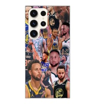 Samsung Galaxy S23 ULTRA Uyumlu Steph Curry Kolaj Tasarımlı Şeffaf Telefon Kılıfı