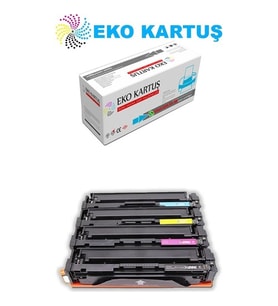 Eko Kartuş Hp T6B60A (CF540A-CF541A-CF542A-CF543A) (203A) Set Muadil Toner (Siyah)