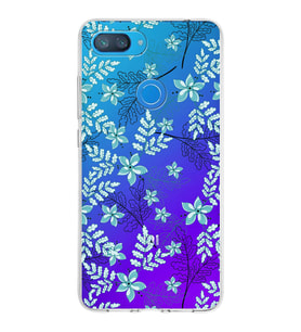 Xiaomi Mi 8 Lite Uyumlu Kapak Floral Su Yeşili Tasarımlı Şeffaf Silikon Kılıf