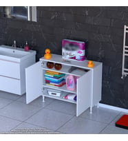 Modilayn SÖKE 100x75x32,5 cm lik Küçük Alanlar İçin Akıllı Çözümler 2 Kapaklı 3 Göz Raf Dolap