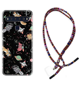 TCL 10L 10 Plus 10SE 20E 20SE 30 L7 Kılıf Boyun Asklı Rasta Silikon Planet Animals 1771