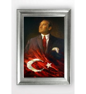 Gümüş Çerçeveli Atatürk Tablo cv1235