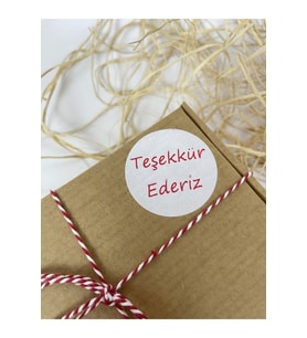 Teşekkür Ederiz 50 Mm Beyaz Yuvarlak Sticker Etiket 100 Adet