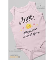 Anne, gökyüzümün en parlak güneşi Sıfır Kollu Bebek Body