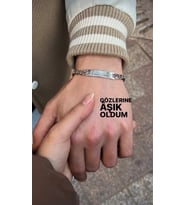 Çelik Göz Baskılı Bileklik - Aşıklara En Güzel Hediye