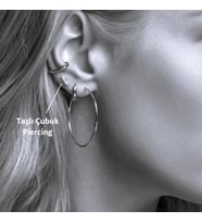 Cerrahi Çelik Düz Çubuk Tragus Piercing Helix Kıkırdak Anti Helix Silver Renk (Çok Renkli)