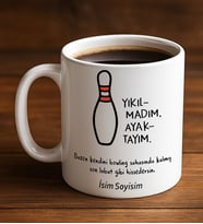 Komik - Esprili Kupaa Bardakk YIKILMADIM AYAKTAYIM Tasarımlı Komik Kupaa Bardakk