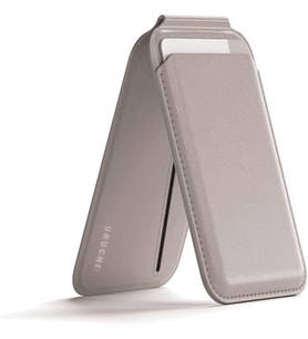 IPhone 12/13/14/15/16 Serileri için Manyetik Kartlık, Güçlü Mıknatıs, RFID Koruma, Premium Deri, 3 Kart Kapasiteli, Şık & Hafif Tasarım (Gri, Modern)