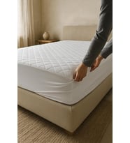 Alezi Pamuklu Kapitone Fitted Full Kenar Yatak Koruyucu Beyaz (90 x 190)