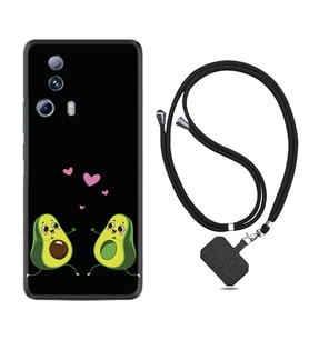 Xiaomi Mi 13 Lite Kılıf Silikon Boyun Askılı İpli Desenli Silikon Aşık Avokadolar 1642
