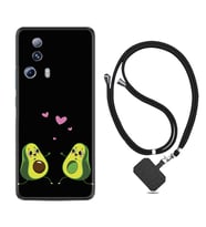 Xiaomi Mi 13 Lite Kılıf Silikon Boyun Askılı İpli Desenli Silikon Aşık Avokadolar 1642