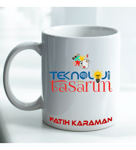 Kişiye Özel İsim ve Fotoğraf Baskılı Teknoloji Tasarım Temalı Kupa Bardak No:001