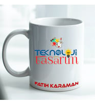 Kişiye Özel İsim ve Fotoğraf Baskılı Teknoloji Tasarım Temalı Kupa Bardak No:001