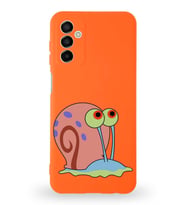 Samsung Galaxy M13 Uyumlu Lansman Kılıf Altı Kapalı İçi Kadife  Salyangoz Gary Tasarımlı  Kapak (Şeffaf)