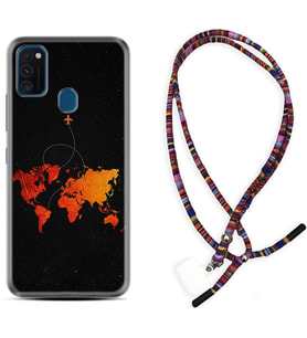Samsung M21 M22 M23 M30 M31S M32 Kılıf Boyun Asklı Rasta Silikon İz Bırakan Uçak 1778