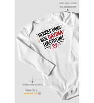 Herkes bana, ben dayıma hastayım! Uzun Kollu Çıtçıtlı Bebek Body