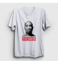 Presmono Unisex Beyaz Gun Tupac Shakur T-Shirt 45809tt