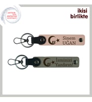 Hatıra Niteliğinde Hediye – Çocuk Ve Ayyıldız Temalı Anahtarlık Takımı x2'li, Yavru Ağzı-Kül Gri