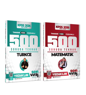 Yediiklim 2026 KPSS Türkçe ve Matematik Son Viraj Serisi Tamamı Video Çözümlü 500 Soruda Genel Tekrar Kamp Seti 2 Kitap