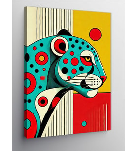 Kanvas Tablo Soyut Renkli Leopar