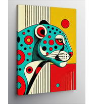 Kanvas Tablo Soyut Renkli Leopar
