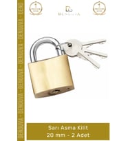 #AsmaKilit Pirinç Gövde Yüksek Güvenlikli Dayanıklı Çelik Kanca Küçük Boyut Sarı Asma Kilit 20 mm -