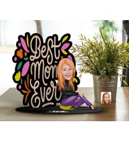 BK Gift Kişiye Özel Anneler Günü Karikatürlü 3D Ahşap Biblo, Anneler Günü Biblo, Ahşap Biblo, Anneye Hediye, Ev Dekoru-8