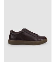%100 Hakiki Deri Kahverengi Bağcıklı Erkek Sneaker