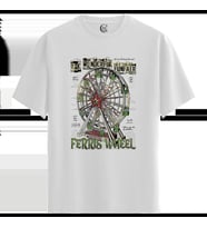 Ferris Wheel - %100 Pamuklu Kadın Beyaz Tişört - Premium Quality (Siyah - Beyaz)