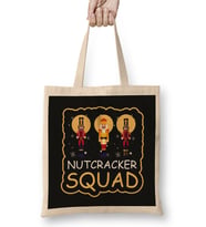 Funny Christmas Nutcracker Squad Party Shopping Tee Bez Çanta Uzun Saplı