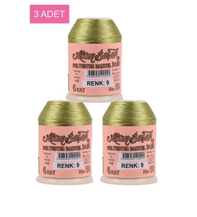 3 Adet Altınbaşak Oya ve Dantel İpi 20 gr - Royaleks - No: 009