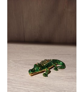 Swarovski Taşlı Timsah Mücevherlik / Dekoratif Biblo (Beyaz)
