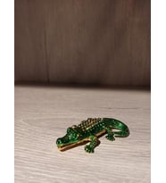 Swarovski Taşlı Timsah Mücevherlik / Dekoratif Biblo (Beyaz)