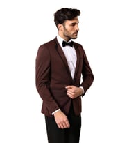 Ceket Desenli Bordo Damatlık  Wessi