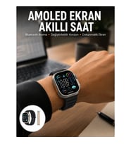 Mey İthalat® 49mm Akıllı Saat Amoled Ekranlı Kadın Erkek Kol Saati Plastik Kordon Yeni Nesil