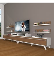Decoraktiv Ekoflex 360R Mdf Retro Tv Ünitesi Tv Sehpası - Beyaz Ceviz (Beyaz - Ceviz)